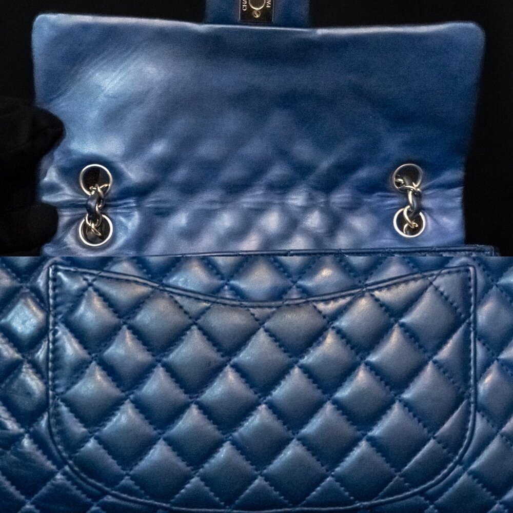 โค๏ธVALENTINE'S SPECIALโค CHANEL Valentine's Charms Matelasse Quilted Lambskin Blue - Picture 14 of 15